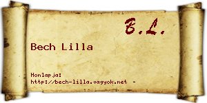 Bech Lilla névjegykártya